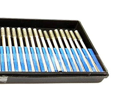 3mm Diamond Drill Bit - Jewelry Beach Sea Glass Shells Gemstones, 30 Pieces Case Set for Dremel Compatible Burr