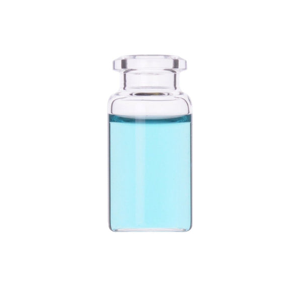 Wheaton W225282 Borosilicate Glass Clear Flat Bottom Vial - 10ml Capacity, Beveled Finish (Case of 100)