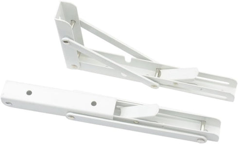 12-inch White Stainless Steel Triangle Shelf Bracket Foldable Wall-Mounted Support for Table