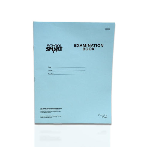 School Smart Examination Blue Book with 8 Pages, 8-1/2 x 11 Inches, Pack of 100