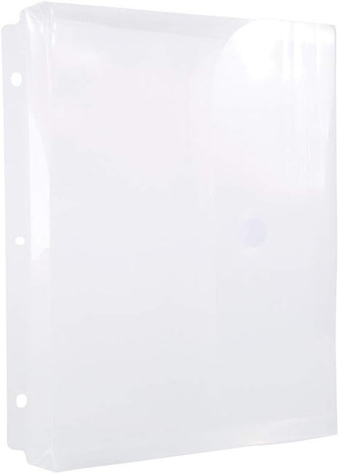 Filexec Poly Envelope, Letter Size, Side-Load, Clear (Pack of 12), 3-Hole Punched with Hook & Loop Fastener