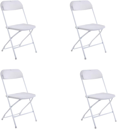 Volowoo Folding Plastic Chair, Indoor Outdoor Portable Stackable Commercial Seat with Steel Frame