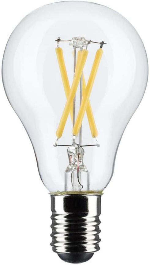 Satco S21872 5.5W A15 LED Bulb, Clear, Intermediate Base, 2700K, 450 Lumens, 2-Pack