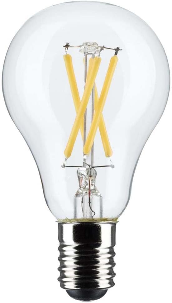 Satco S21872 5.5W A15 LED Bulb, Clear, Intermediate Base, 2700K, 450 Lumens, 2-Pack