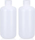500ml/2 Pcs HDPE Narrow Mouth Round Container, Leak Proof Plastic Lab Chemical Reagent Bottles, Water Sample