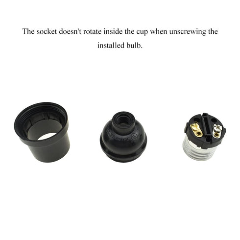 HAHIYO E26 Lamp Socket, Screw in Mount Light Socket Bulb Holder Fixture, Easy Wire Tighten Down, 4pieces