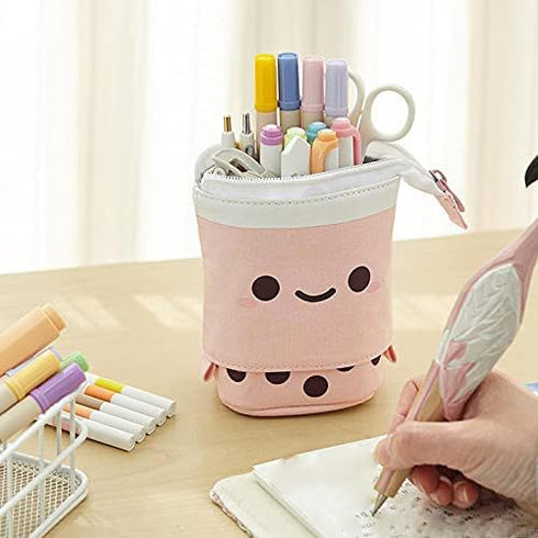 Telescopic Pencil Bag, Pop Up Stationery Case, Stand-up Retractable Organizer for Christmas Holiday New Year Office