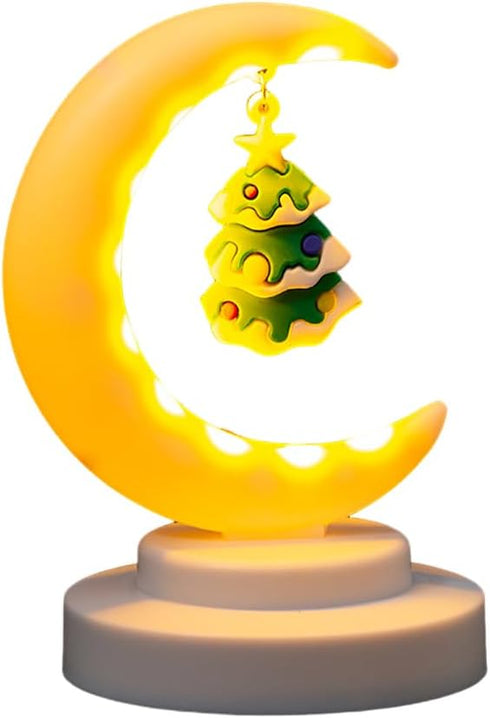 EUBUY Decorative Table Lamp, Moon Lamp, Christmas Half Moon Lamp Decoration, Santa