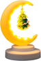 EUBUY Decorative Table Lamp, Moon Lamp, Christmas Half Moon Lamp Decoration, Santa