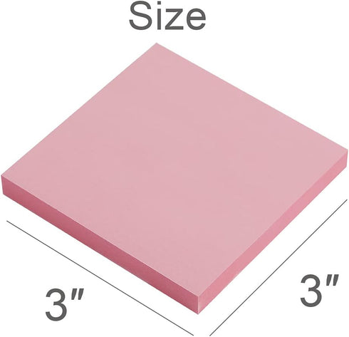Sticky Notes 3x3 Inches, Light Pink Self-Stick Pads, Easy to Post for Home, Office, Notebook, 8 Pads/Pack