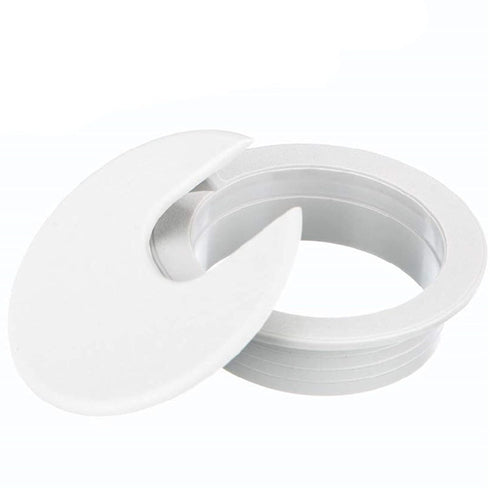 SATINIOR 10 Packs Desk Cable Wire Grommet Cord, Plastic Grommet Cord Organizers, 2 Inch, White