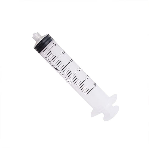 6 pcs 30 ML/CC Plastic Syringe, Disposable Individual Sealed Wrap Without Needle for Scientific Feeding