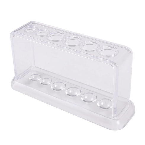 Plastic Clear Test Tube Rack, 6 Holes Stand, Lab Test Tube Stand Shelf School Supply