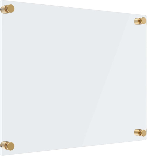 MaxGear Acrylic Dry Erase Board 16''x12'', Wall Hanging Non-Magnetic Floating Whiteboard with Marker Holder