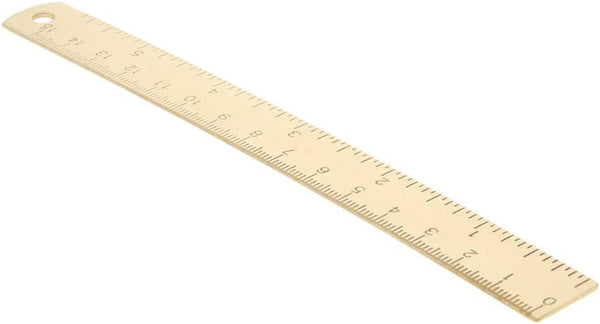 Utoolmart 15cm / 5.9-inch Brass Straight Ruler, Double-Sided Scale Measuring Tool for Engineering and Drawing