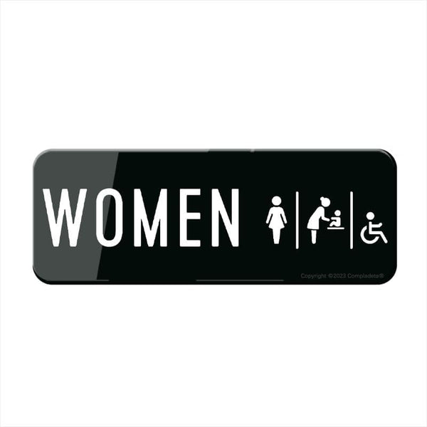 FZQDMT Acrylic Sign For Wallset Women Restroom Sign With Mens Changing Table Icon