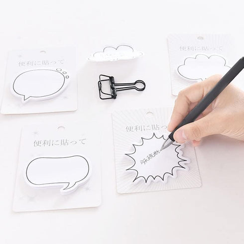 Fun White Thought Bubble Sticky Notes - Thought Cloud Sticker Notes Self-Stick Memo Pads Set for Kids Office