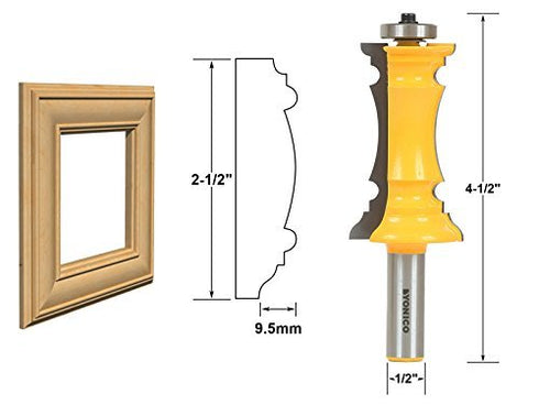 2-1/2-Inch 1/2-Inch 16166 YONICO Cabinet Door Router Bits Miter Frame Molding Shank
