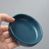 MEI YI TIAN Small Ceramic Paperclip Holder for Desk, Round Macaron Navy Blue Paper Clip Dispenser, Cute Storage Plate