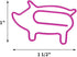 Muka 100 PCS Piggy Paper Clips, Animal Shaped Paper Clips Cute Paper Clips for Office Supplies, 1 1/2"L x 1"W by Muka
