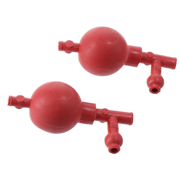 2Pcs Rubber Pipette Filler, 3 Valves Soft Suction Bulb, 50mL Volume Lab Supplies Accessories, Red