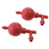 2Pcs Rubber Pipette Filler, 3 Valves Soft Suction Bulb, 50mL Volume Lab Supplies Accessories, Red