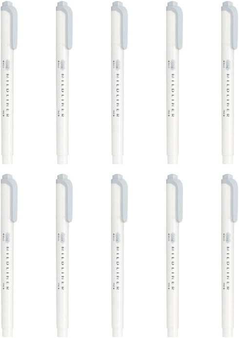 Zebra Mildliner B-WKT7-MCGR Highlighter, 10 Pieces, Mild Cool Gray
