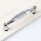 Generic Silver and Black Long Crystal Handle Bedside Dressing Table Zinc Alloy Handle