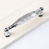 Generic Silver and Black Long Crystal Handle Bedside Dressing Table Zinc Alloy Handle