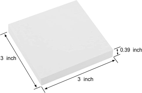 White Sticky Notes 6 Pads 3 X 3 Inch 100 Sheets/Pad Self-Stick Notes Pads 600 Sheets Total