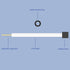 Graphite Rod Nickel Electrode, 10x10x3 mm Laboratory Electrolytic Cell Nickel Electrode with PTFE Body
