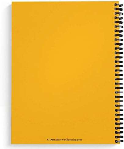Softcover Lion Good Dean Russo 8.5" x 11" Spiral Notebook/Journal, 120 Wide Ruled Pages, Durable Gloss Laminated Cover, Black Wire-o Spiral. Made in the USA