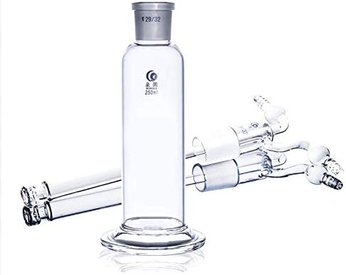 Lab Gas Washing Bottle Glass 500ML Vacuum Trap with Two Bend Tubes for Chemistry Lab Glassware Kit