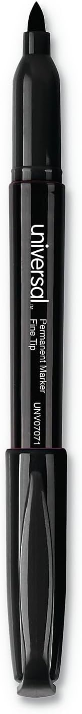 Universal UNV07071 Fine Bullet Tip Permanent Marker, Black, 1 Dozen