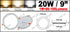 ZEEZ LED Recessed Lighting, 9 Inch Round Ceiling Down Light Fixture, 20W Non-Dimmable Canless Cool/Cold White