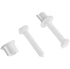 2Pcs White Plastic Toilet Seat Screws and Nuts, Hinge Bolts Replacement Parts with Washers for Toilet Seats