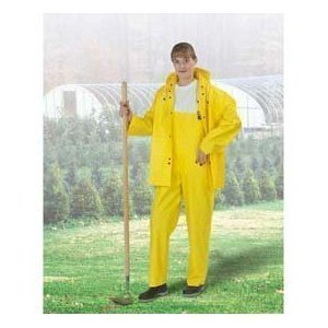 ONGUARD 78050 PVC/Nylon/PVC Scrim Tuftex Bib Overall with Plain Front, Yellow, Size