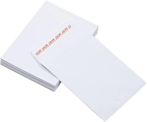 JAM PAPER 5 1/2 x 7 1/2 Open End Catalog Commercial Envelopes, White with Peel and Seal Closure, 50/Pack