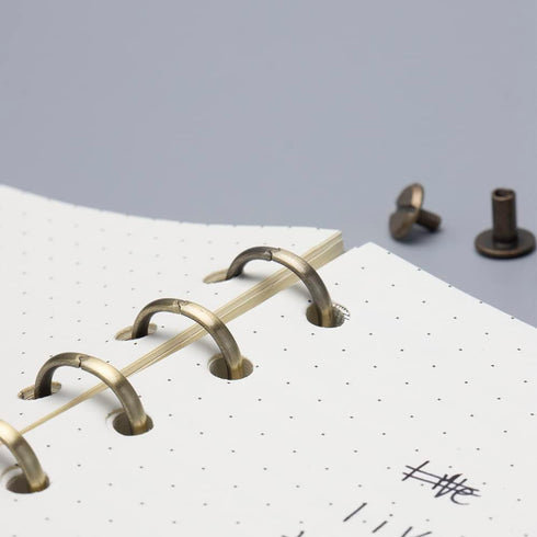 NatSumeBasics 2pcs A7 Binder Rings, Bronze Metallic Replacement for 6 Rings with Snap Split Hinged for Loose Leaf