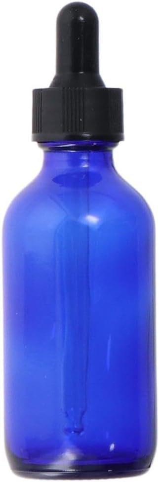 2Pcs Glass Dropper Bottle, 2oz Tincture Bottle with Dropper, Eye Dropper Bottles for Essential Lab Chemicals, Cobalt