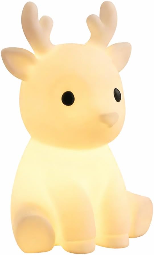 wellshezz Cute Deer Night Light LED Lamp Battery Operated Kids Nursery Bedroom Table