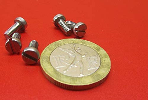 K-mac 18-8 M1 .25 mm 3 mm 5 Stainless Steel Narrow Cheese Head Slotted Machine Screws, x Thread x Length, Pcs