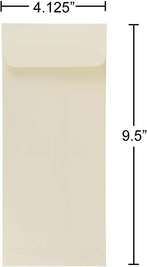 JAM PAPER #10 Policy Business Envelopes - Natural White Wove, 4 1/8 x 9 1/2, 50/Pack