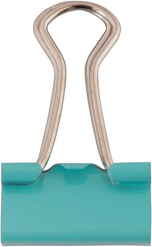 JAM PAPER Colorful Binder Clips, Small 3/4 Inch Teal Binderclips, 25/Pack