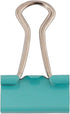 JAM PAPER Colorful Binder Clips, Small 3/4 Inch Teal Binderclips, 25/Pack