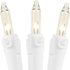50 100 Bulb 6-Inch Commercial Novelty Lights Feet Incandescent Mini Light String, Clear with Spacing on White Wire, UL