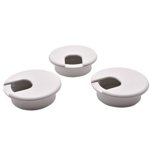 3 Pack 2 inch(50mm) White Desk Hole Cover Grommet - ABS Plastic Wire Organizers for Computer Desk Cabinet