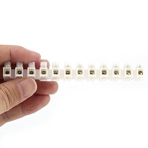 Terminal Blocks, 10Pcs 360V 10A Electric Terminal Strip Block, 12 Position Screw Terminals