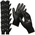 Ultra-Thin PU Safety WORK GLOVES 12 Pairs, Large, WG002 Black/Black