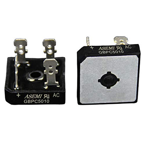 GBPC5010 Single Phase Bridge Rectifier Diode (Pack of 2 Pieces), 50A 1000V AC to DC with Heat Sink